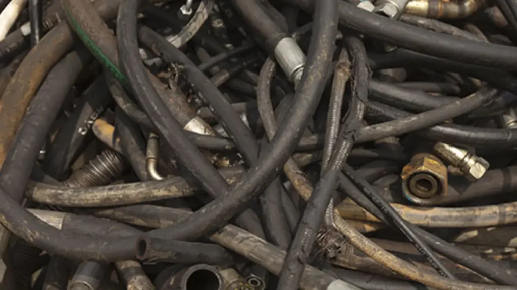 damaged hydraulic hoses