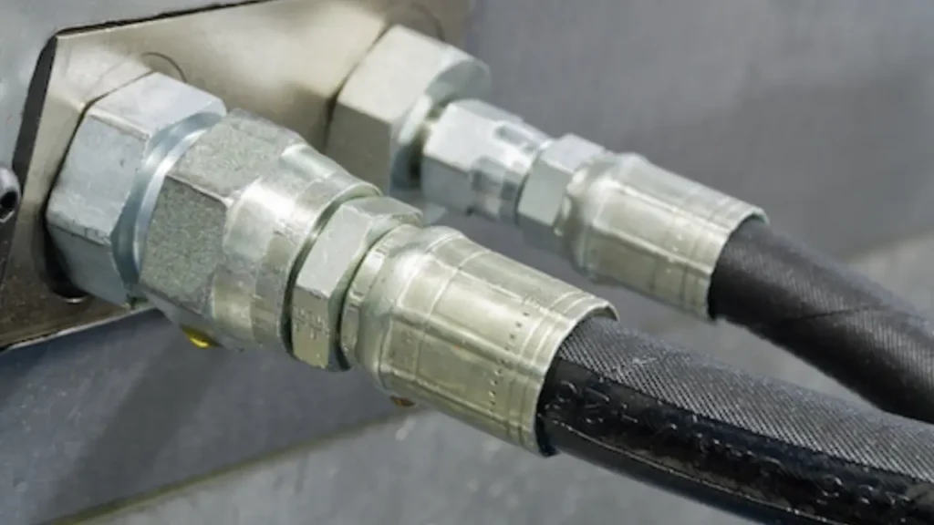 how are hydraulic hoses connected