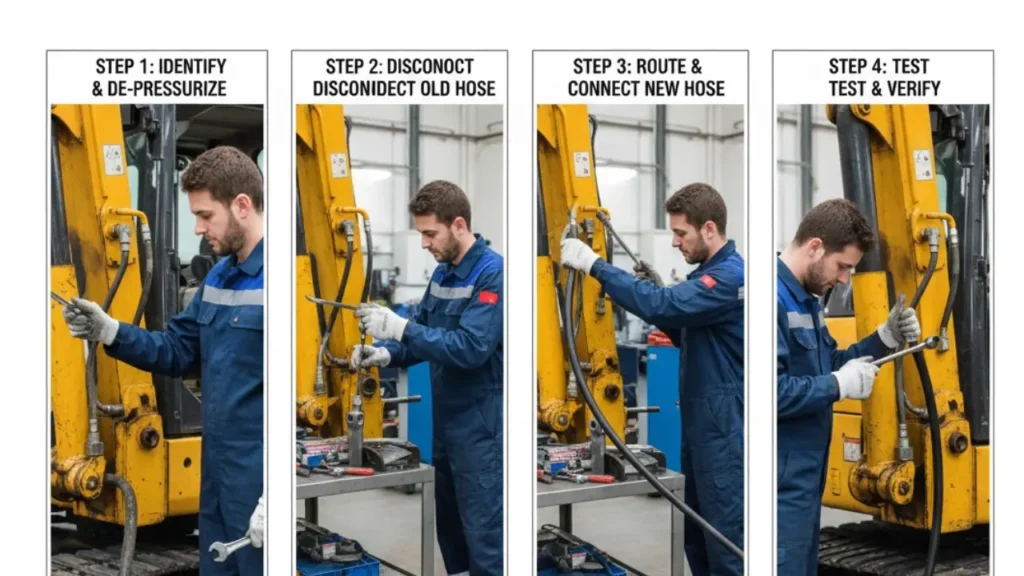 hydraulic hose replacement procedure