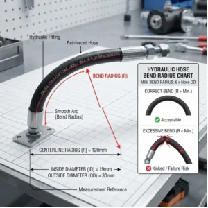 the hydraulic hose bend radius