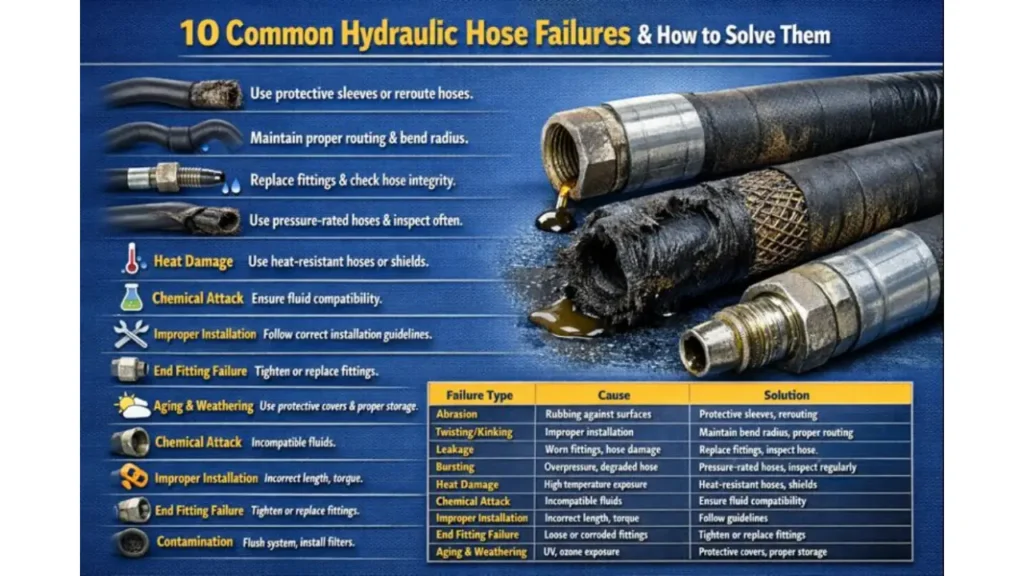 10 hydraulic hose failures