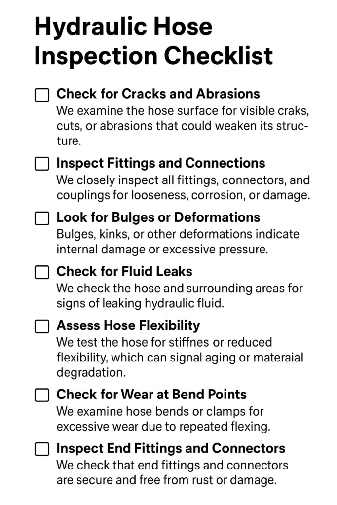 hydraulic hose inspection list