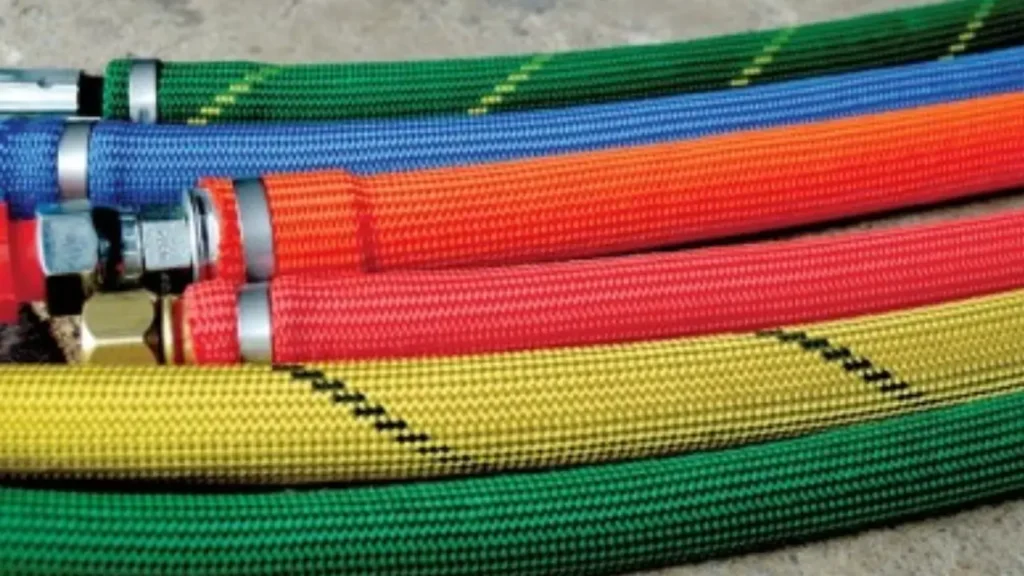 colored hydraulic hose wrap