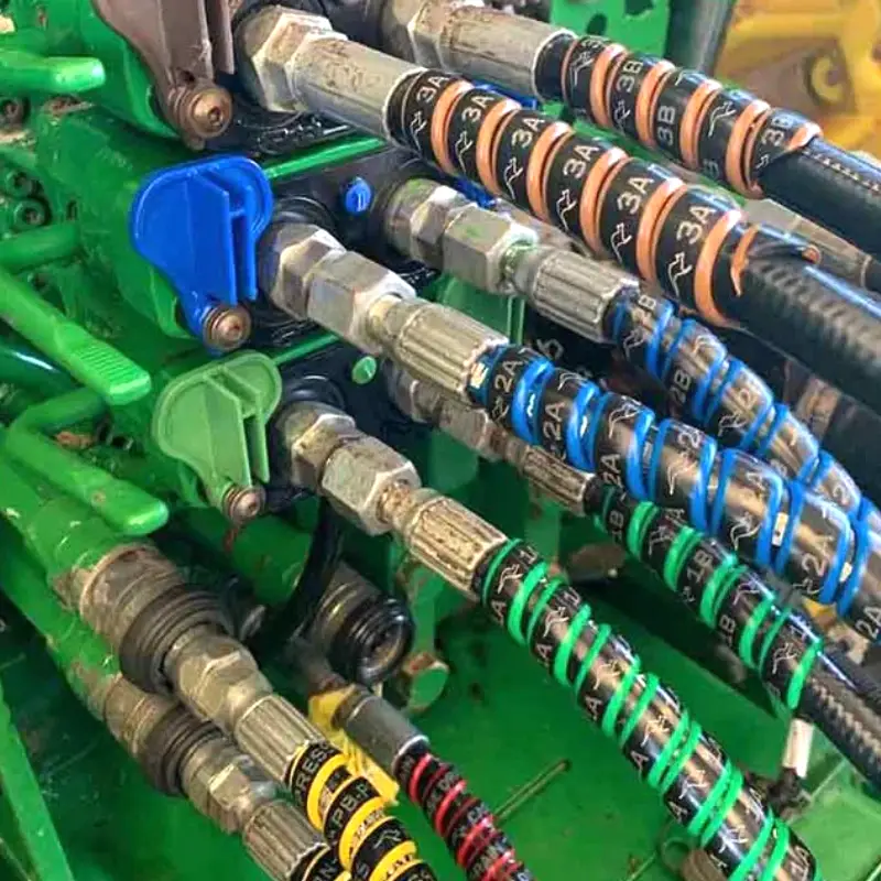 colored hydraulic hose wrap
