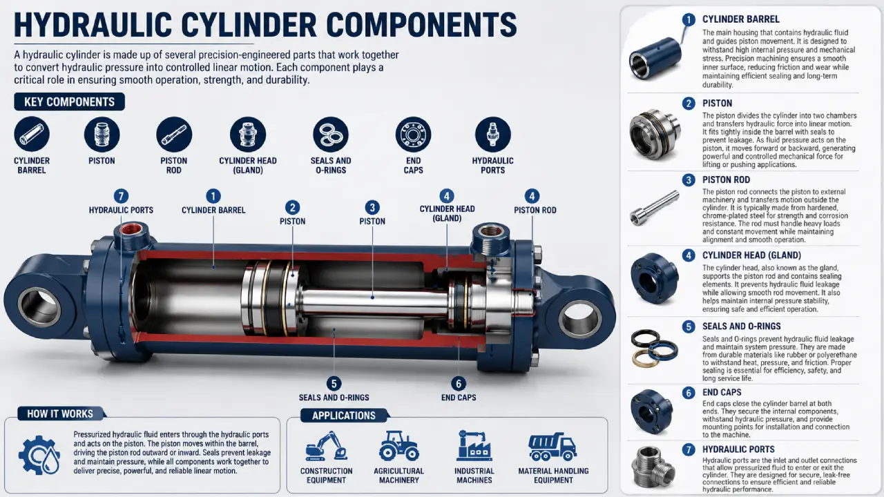 hydraulic cylinder components