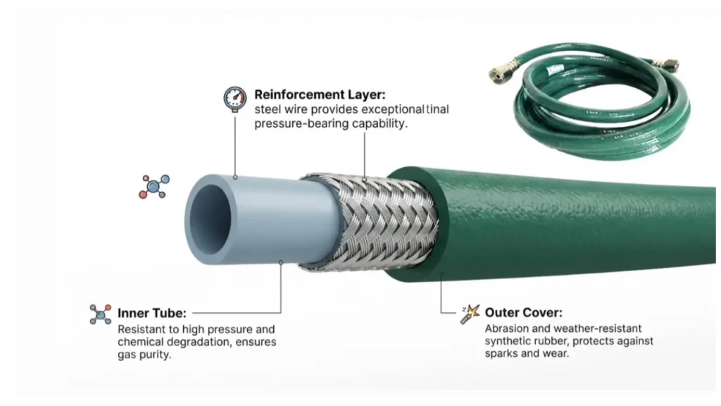 the material and structure of an oxygen hose