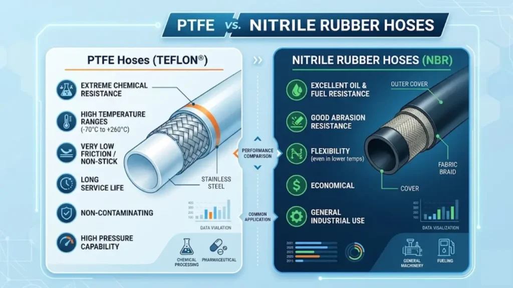 ptfe vs nitrile rubber hoses