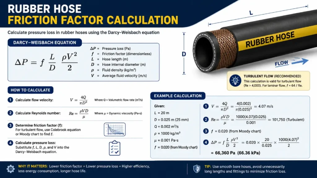rubber hose friction factor calculation