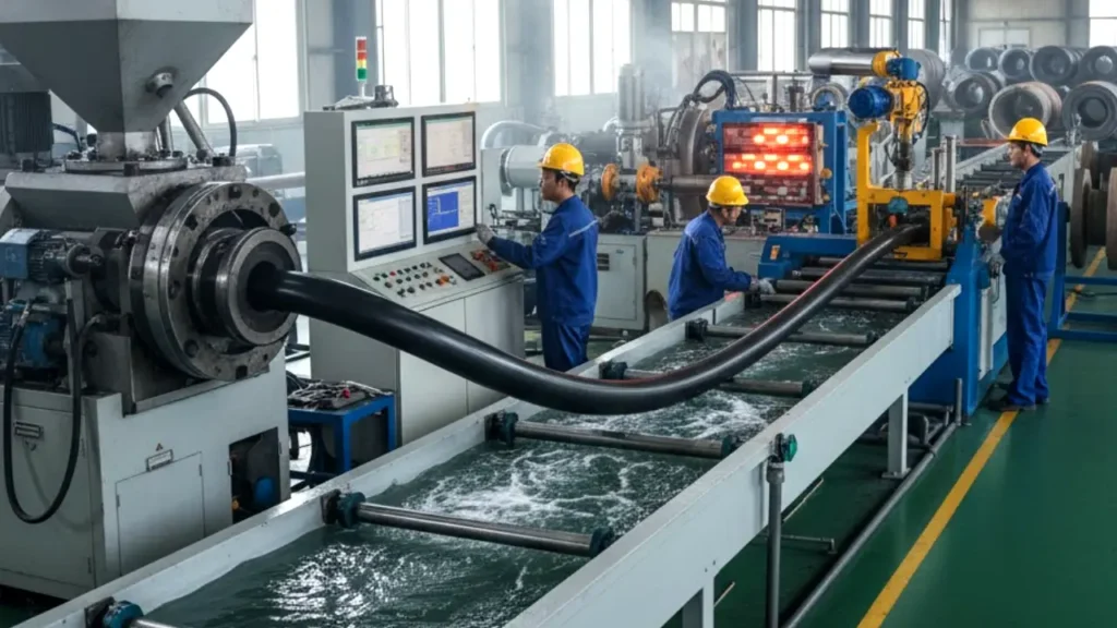 the rubber hose extrusion process