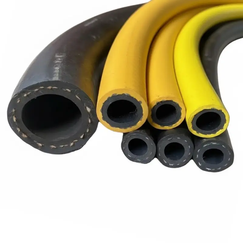 yellow smooth rubber hydraulic hose