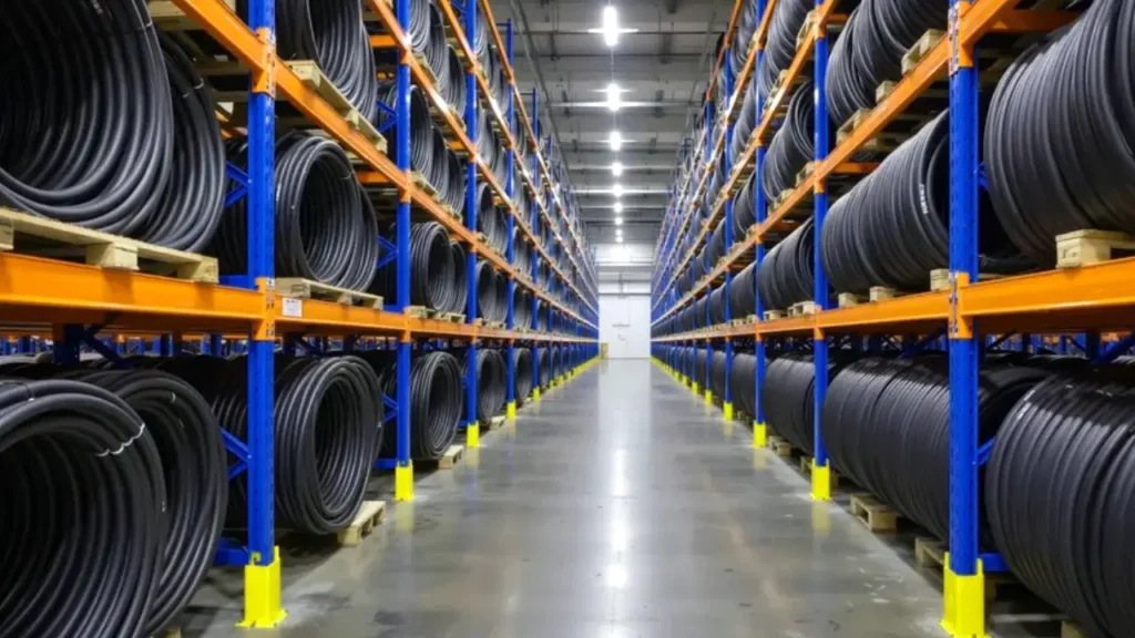 hang hydraulic hoses on racks or hooks