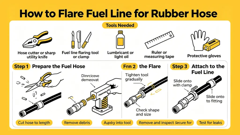 how to flare fuel line for rubber hose