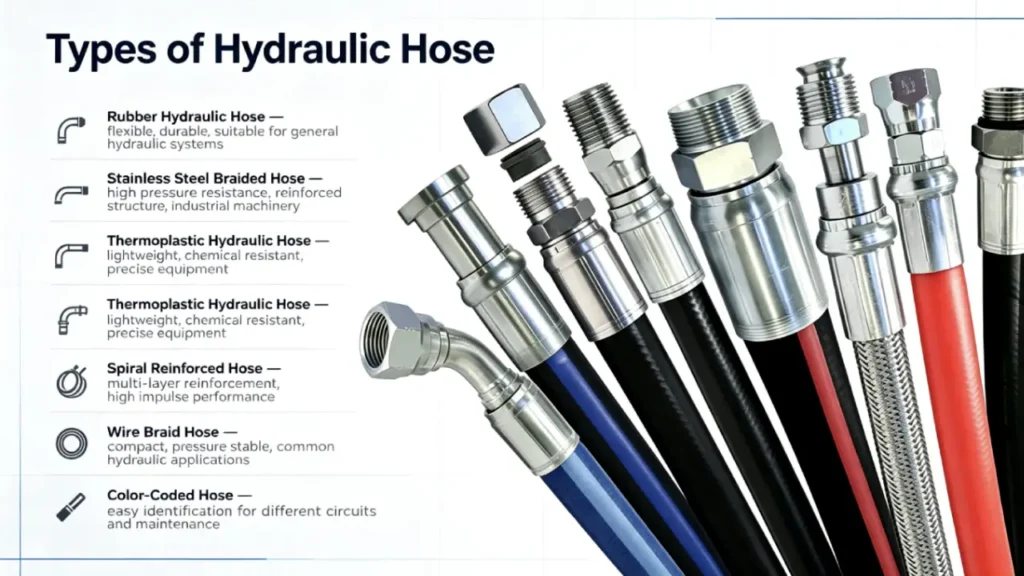 common types of hydraulic hoses